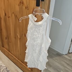 Kenar White Ruffled Halter Babydoll top